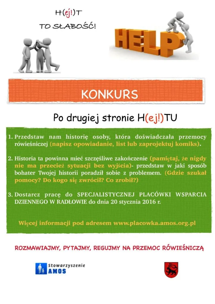 Plakat promujący konkurs "Pod drugiej stronie hejtu".